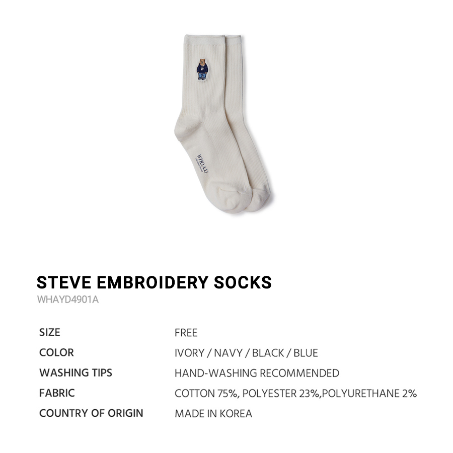 Vớ cao cổ WHO.A.U WHAYD4901A Steve Embroidery Socks