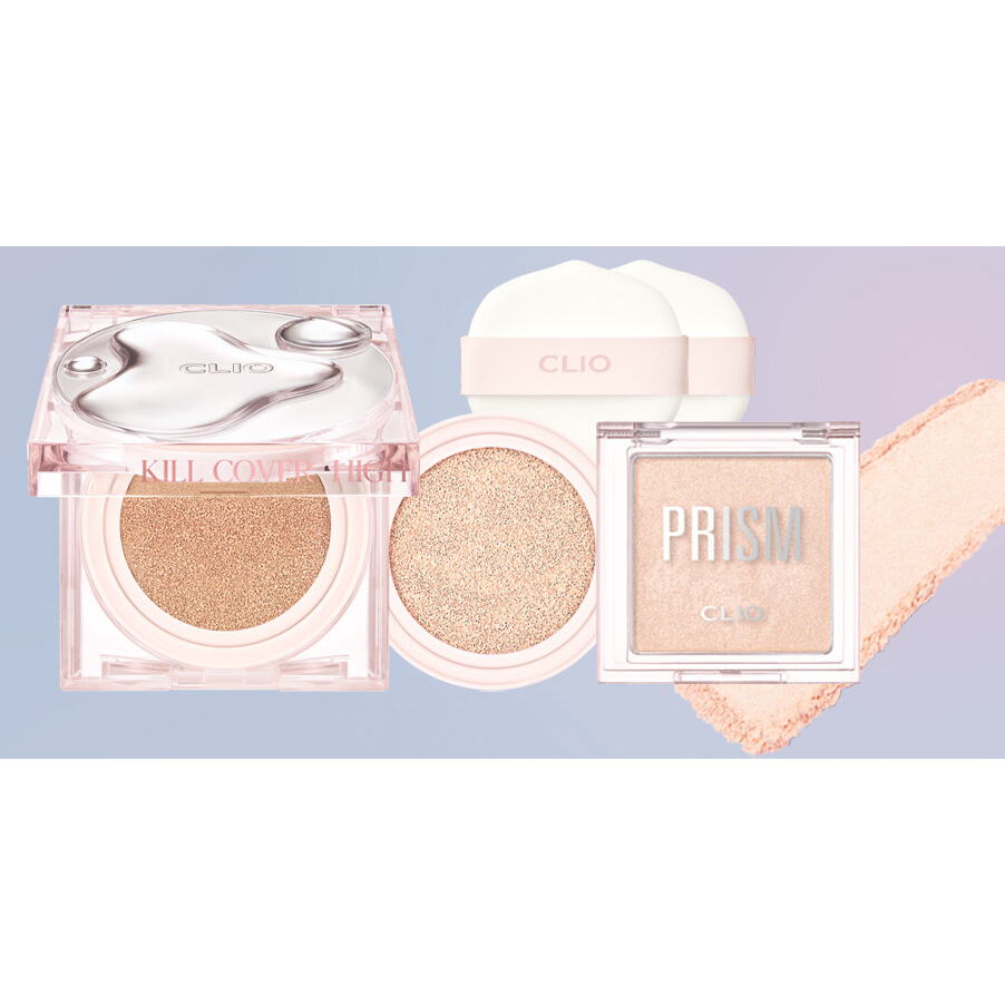 CLIO Kill Cover High Glow Cushion spf 50 + pa + + +  Kèm Lõm + 2 Miếng Bông Tẩy Trang