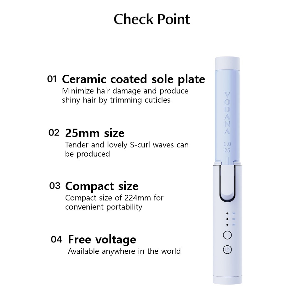 VODANA COMPACT CURLING IRON 25MM POWDER BLUE