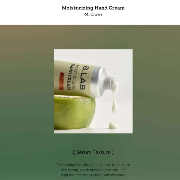 Kem Dưỡng Ẩm Da Tay b-Blab 01.Tinh Chất Cam Quýt 30ml