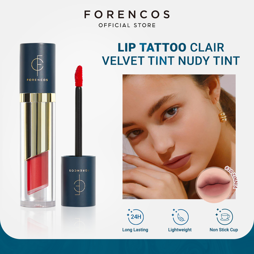 Son môi FORENCOS Clair Velvet Tint Nudy tạo hiệu ứng xăm môi lâu trôi 4g