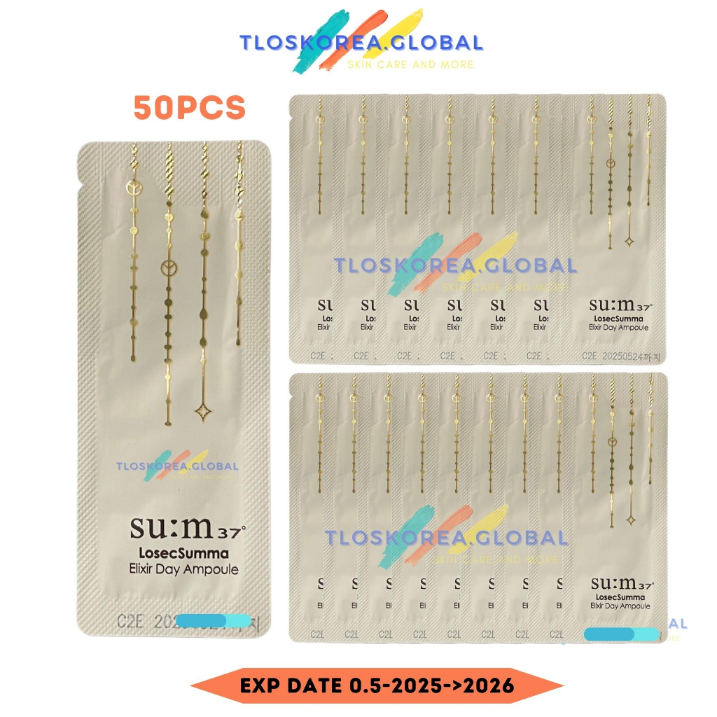 Set 50 gói tinh chất vàng ban ngày 1ml Su: M37 Sum37 LosecSumma Elixir Ampoule Day Ampoule 1ml