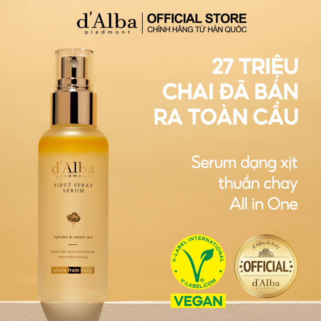 [d'Alba Official] Serum dạng xịt khoáng căng bóng da  First Spray Serum 50ml/100ml