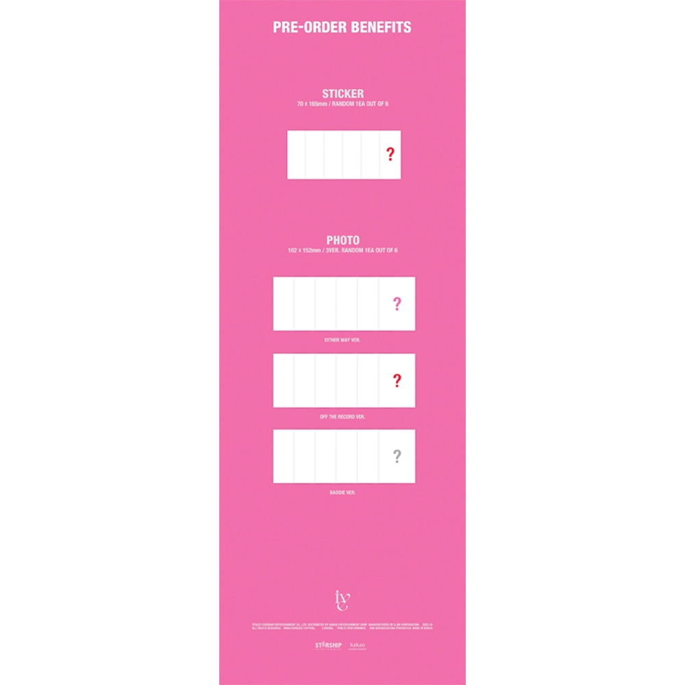 Sách ảnh Starship Entertainment Starship Pob Ive 1st Ep Album Ive Mine Either Way Off the Record Baddie ver