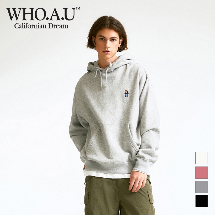Áo Thun Hoodie WHO.A.U WHMHD4T02U Steve Embroidered Hoodie form unisex
