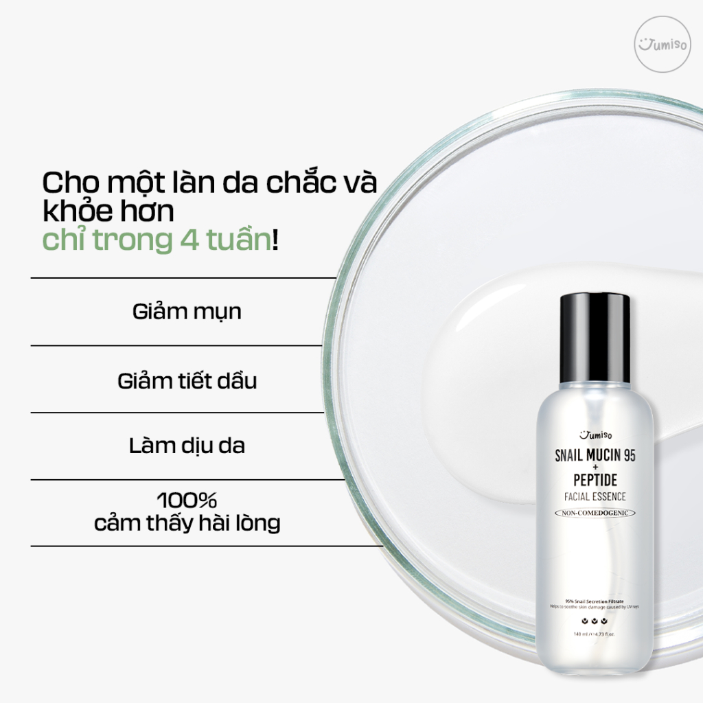 Tinh chất dưỡng da Ốc sên JUMISO Snail Mucin 95 + Peptide 140ml