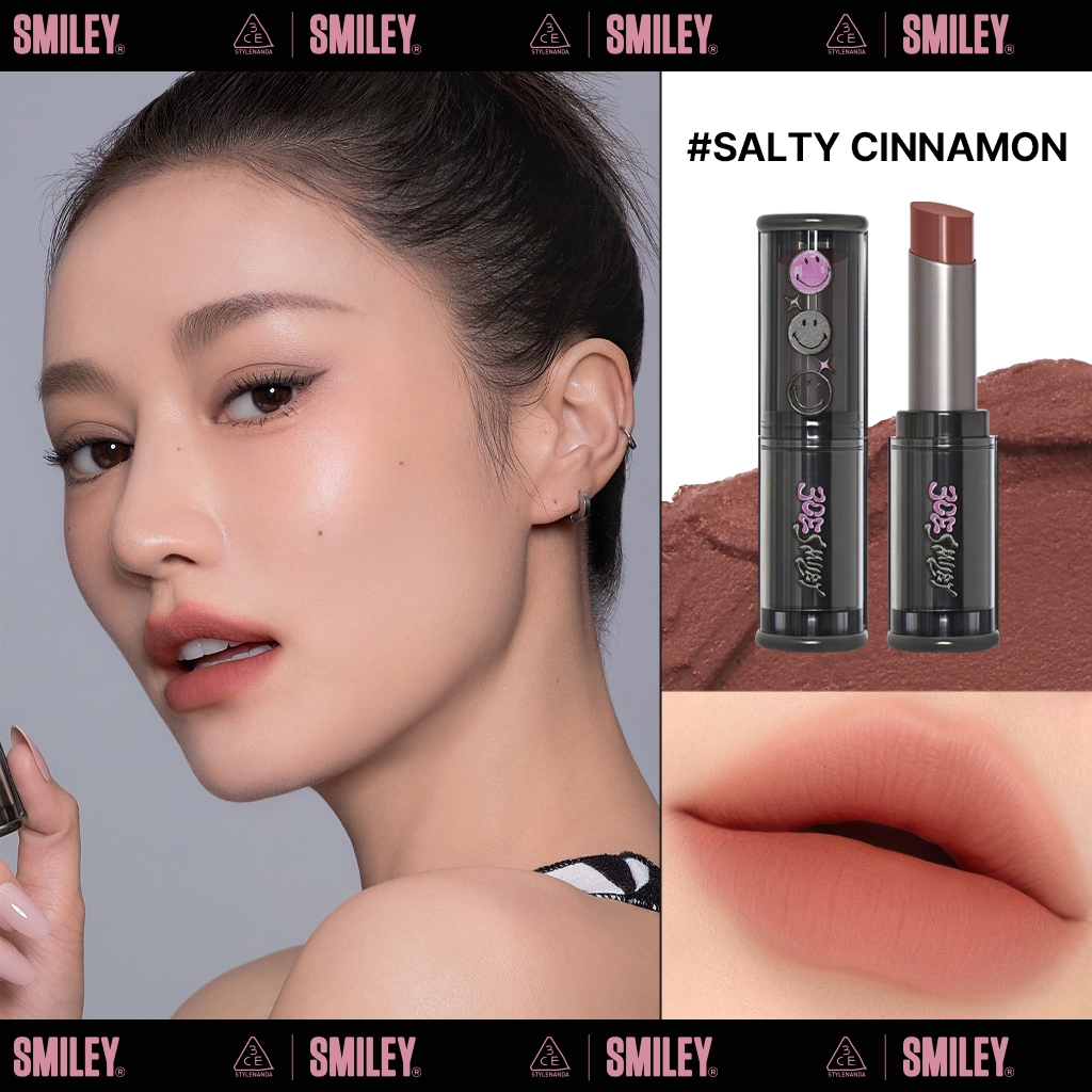 Bộ son môi 3CE lì nhám màu sắc thời trang phiên bản Smiley giới hạn 3CE Smiley Blur Matte Lipstick Kit | Official Store Kit Make up Cosmetic