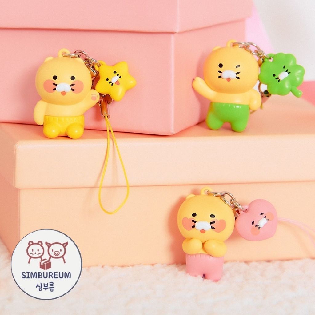 [Kakao Friends] Korea Choonsik Mini Charm Figure Keyring Keychain (Love/Lucky/Star) ; Móc khóa móc k