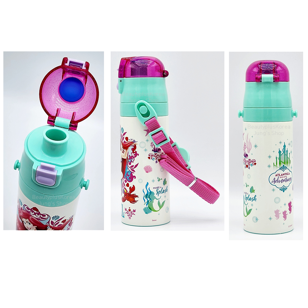 Bình Nước Giữ Nhiệt Một Chạm Hình Nàng Tiên Cá Nhỏ 470ml sdc4