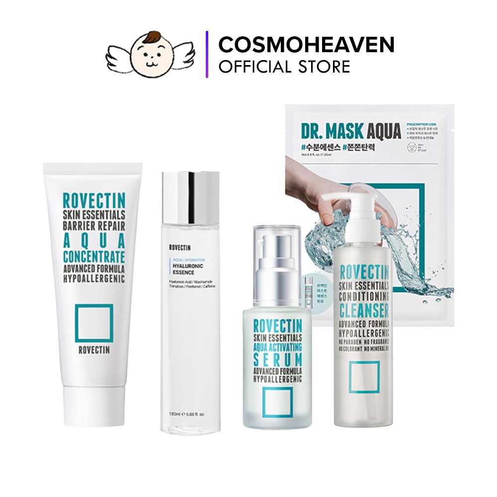 Gel rovectin aqua Làm Sạch Nhẹ Nhàng 175ml / Tinh Dầu aqua Kích Hoạt 1ea / aqua H Cô Đặc 60ml / Dr.Amask aqua 25ml 1ea / aqua H Tinh Chất Tự Nhiên 180ml