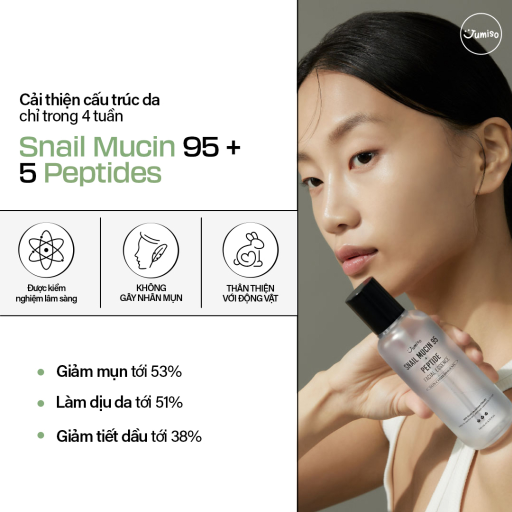 Tinh chất dưỡng da Ốc sên JUMISO Snail Mucin 95 + Peptide 140ml