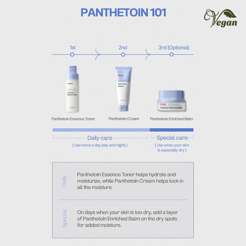 MANYO  Panthetoin Essence Toner / Cream / Enriched Balm Tinh Chất panthetoin / Kem / Kem Dưỡng Ẩm Sâu - Dưỡng Ẩm Sâu