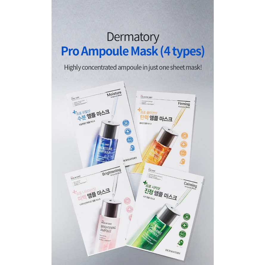 [DERMATORY] Pro Shot Ampoule Mask 5 Sheets 4 Type