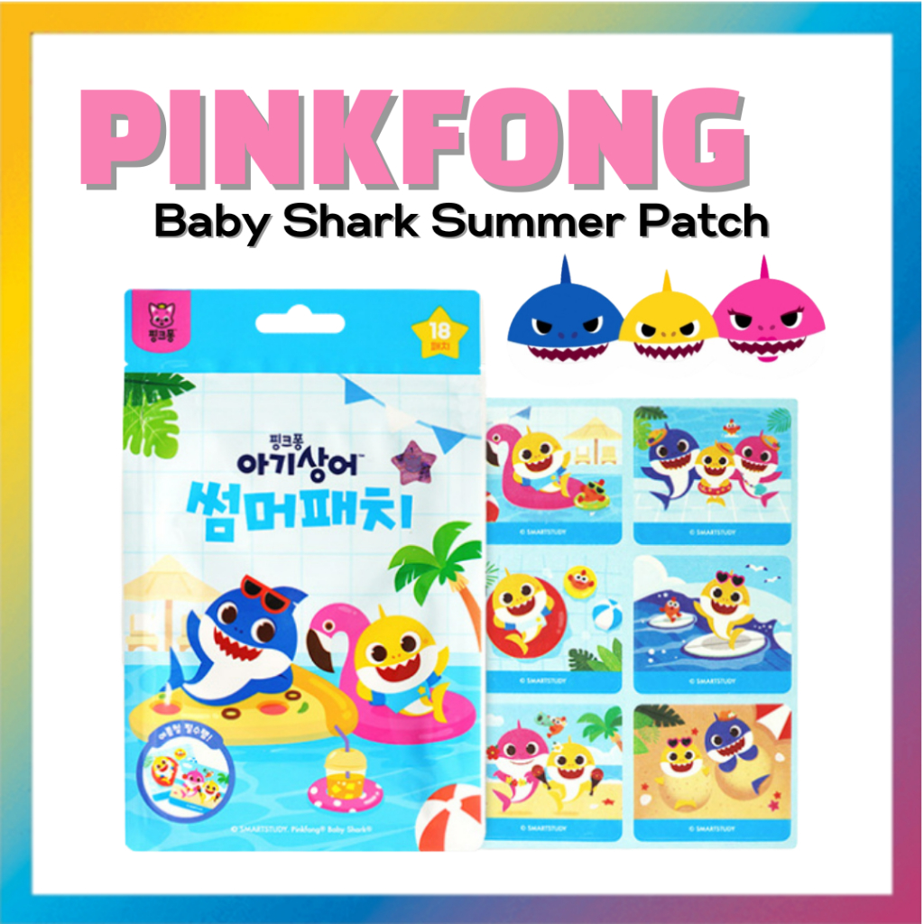 Miếng Dán Cá Mập Con pinkfong Mùa Hè 18ea