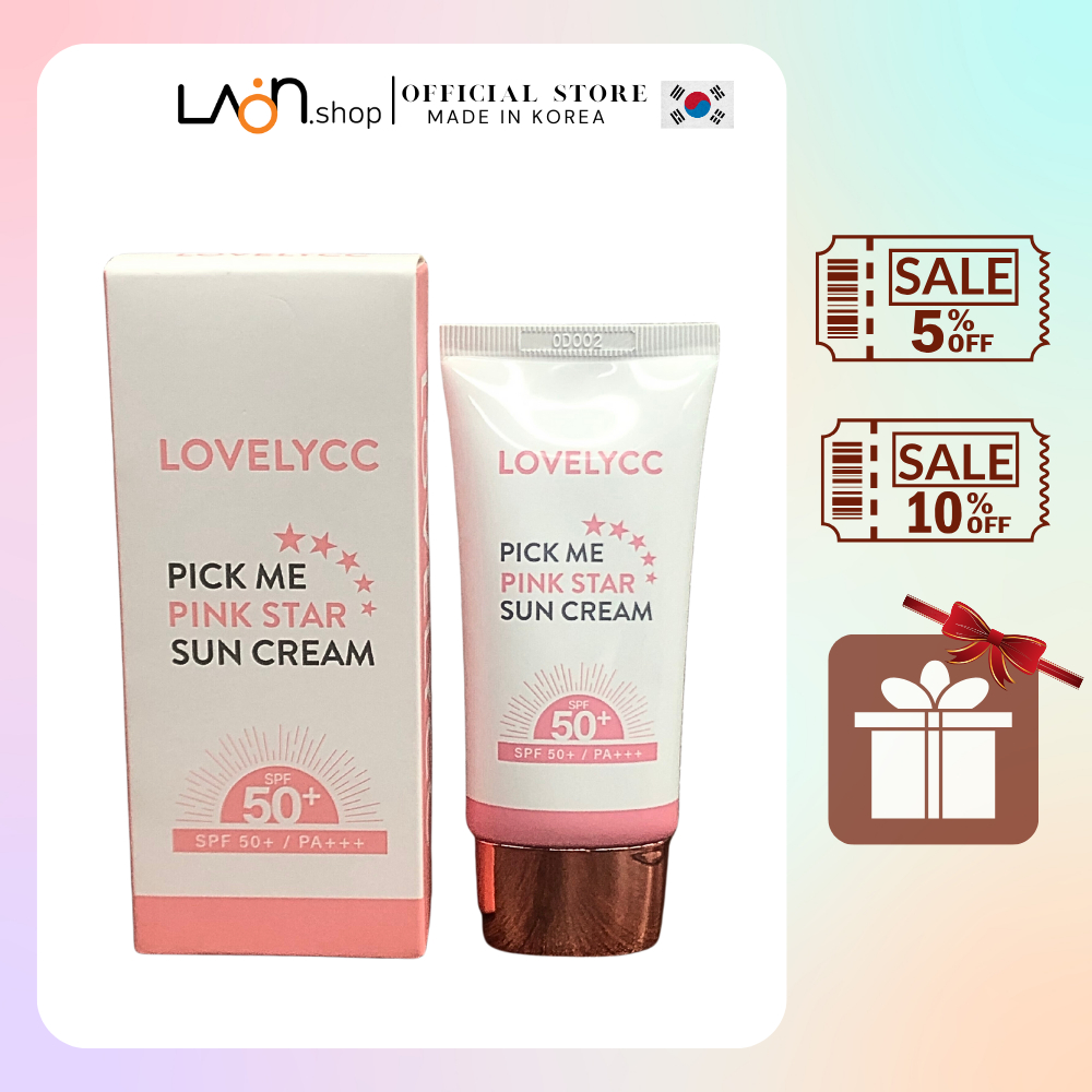 Kem chống nắng nâng tông, thẩm thấu nhanh LovelyCC Pick Me Pink Star Sun Cream SPF50+ PA+++