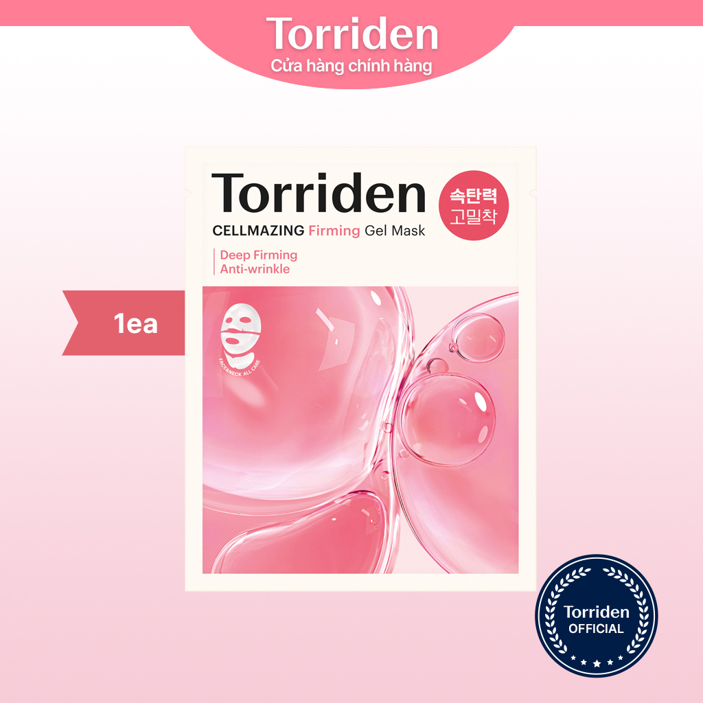 Mặt nạ gel TORRIDEN Cellmazing 5D chứa collagen chăm sóc da cổ nâng cơ giảm nếp nhăn cải thiện kết cấu da và độ đàn hồi