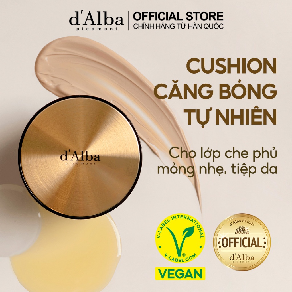 [d'Alba Official] Phấn nước che phủ căng bóng Glow-fit Serum Cover Cushion 15g