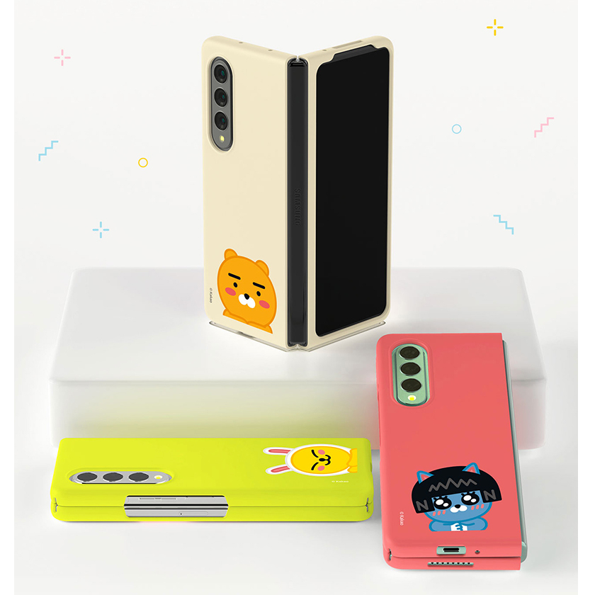 Kakao Ốp Điện Thoại Cứng Họa Tiết Quả Đào Màu Hồng Cho galaxy z fold 5 4 3 / fold5 Dễ Thương