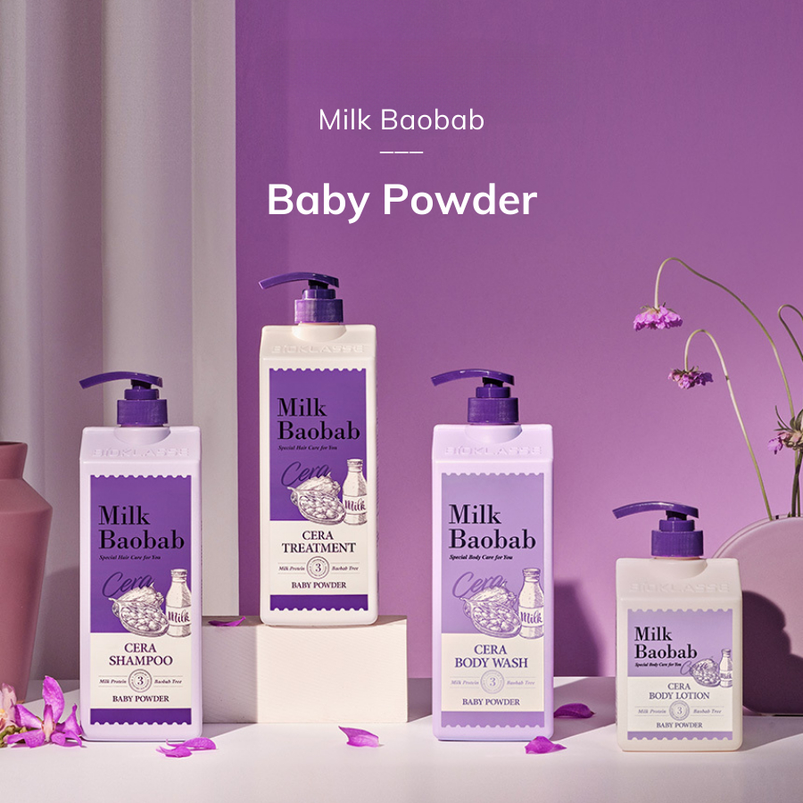 Sữa tắm, dầu gội/ dầu xả dưỡng ẩm hương nước hoa Milk Baobab Cera 1200ml