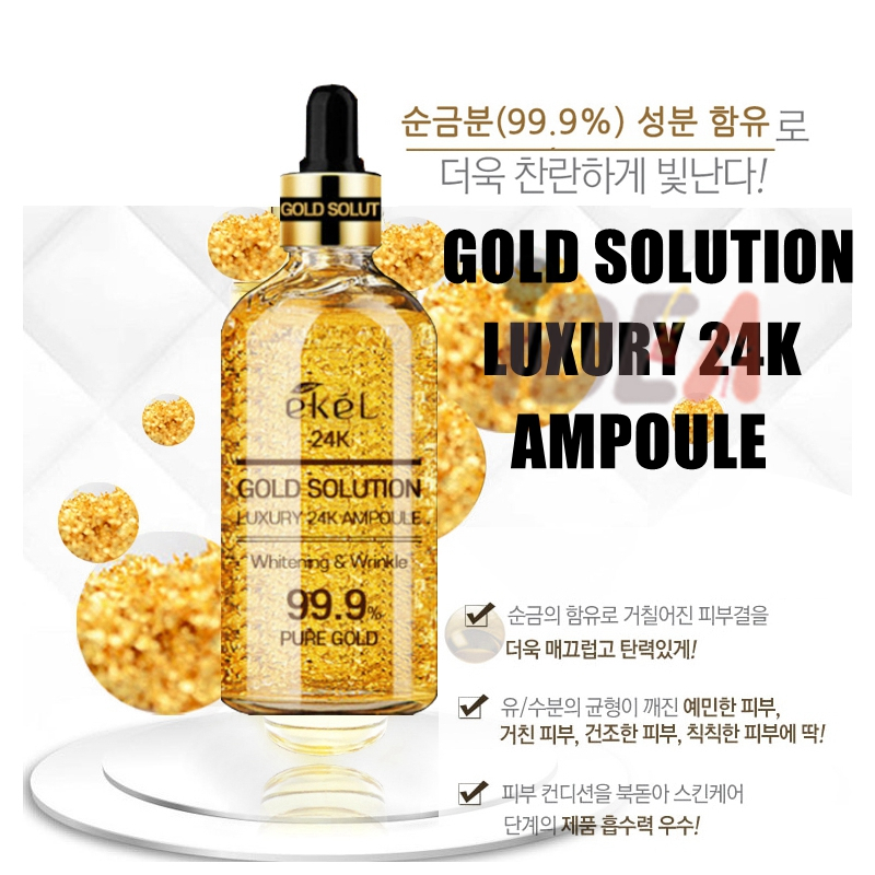 Dung Dịch Vàng 24k ekel 100ml Sang Trọng % 24K Gold Ampoule gold essence Anti-Aging Moist Ampoule