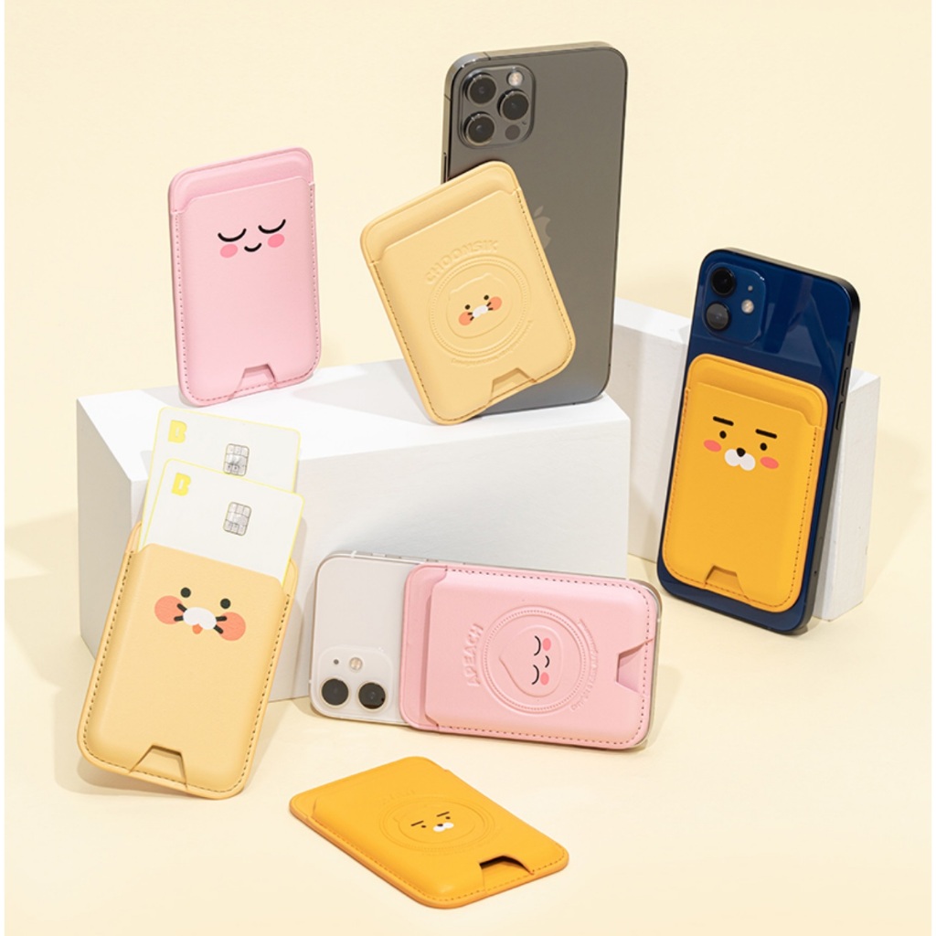 [KAKAO Friends] Korea MagSafe Card Wallet ; Ví Đựng Thẻ An Toàn Hàn Quốc ryan / apeach / choonsik