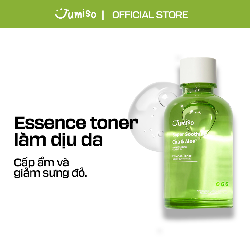 Nước cân bằng JUMISO 125ml tinh chất rau má và lô hội dưỡng ẩm tái tạo siêu dịu da