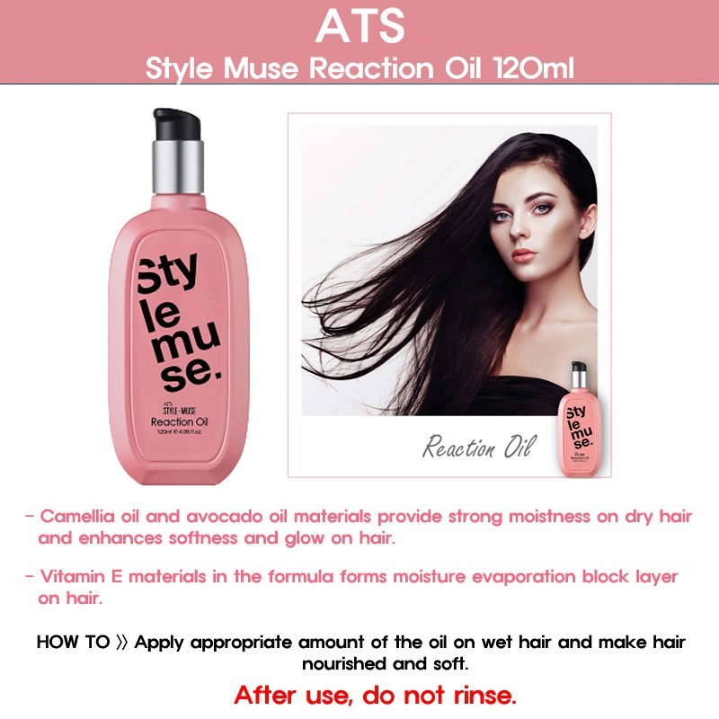 Kem tạo kiểu dành cho tóc xoăn ATS Stylemuse Repair Curl Cream 150ml / Reaction Oil 120ml /  Shine Spray 300ml / Shiny Holding Fixer 250ml / Heating Balm 120ml / Matt Holding Wax 100g / Hard Holding Wax 100