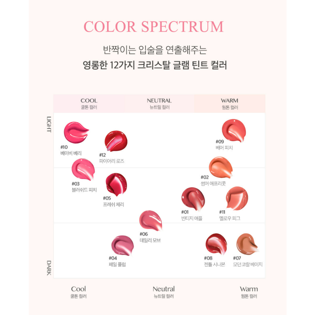 New!Crystal glam tint 12colors, Pha Lê Lấp Lánh 12 Màu