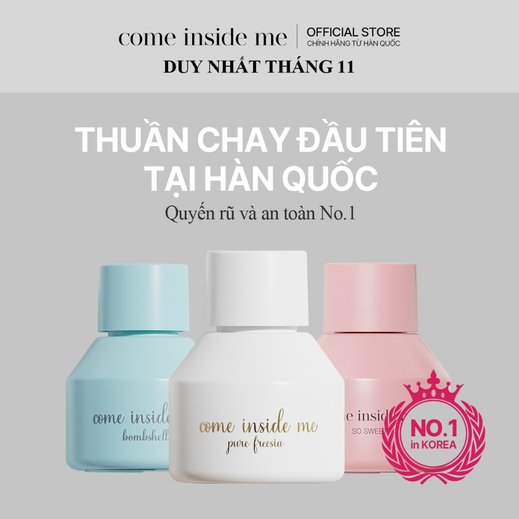 Nước hoa vùng kín Thuần Chay Come inside me, 7ml. Hương Thơm Nhẹ Nhàng, Tinh Tế, Lưu Hương 48 Giờ