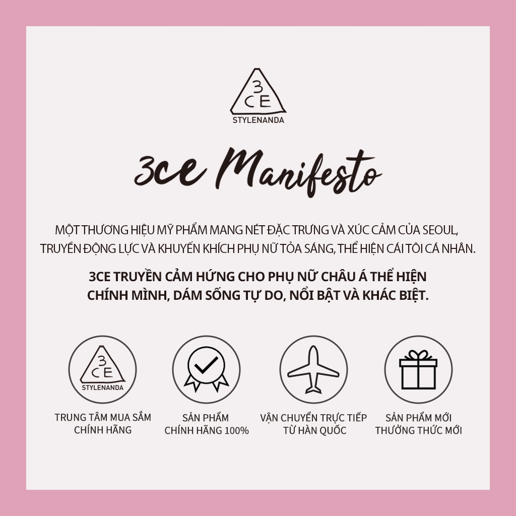 3CE Velvet Lip Tint Smiley Edition Son kem lì 3CE nhung lì mịn màng phiên bản Smiley 4g | Official Store Lip Make up Cosmetic