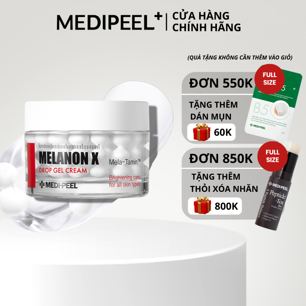 Viên kem dưỡng da trắng sáng phục hồi dưỡng cấp ẩm làm trắng đều màu MEDIPEEL Melanon X Drop Gel Cream 50g