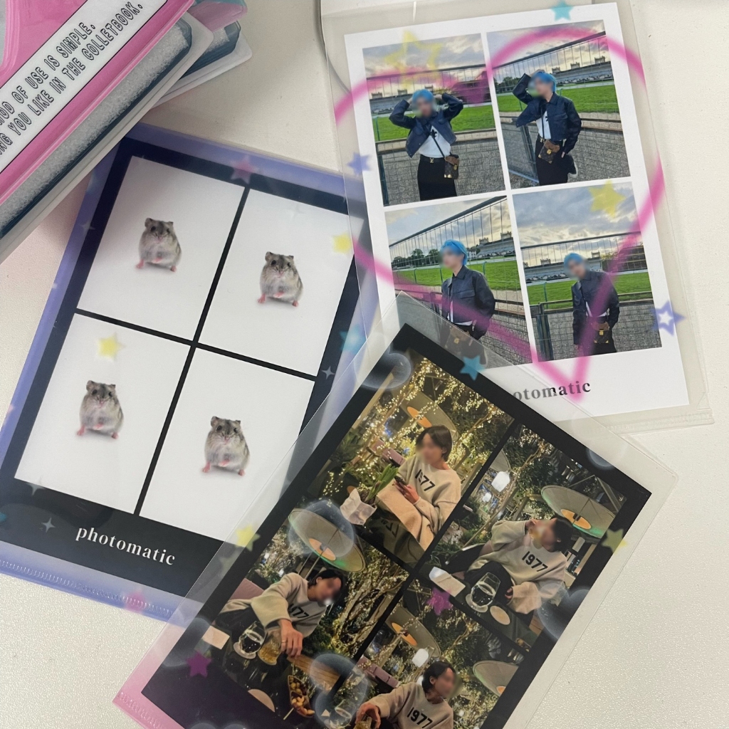 Kitsch & doodle / Hàn Quốc Giá Đỡ mini l Để Ảnh 4 Cắt / Thẻ Văn Phòng Phẩm