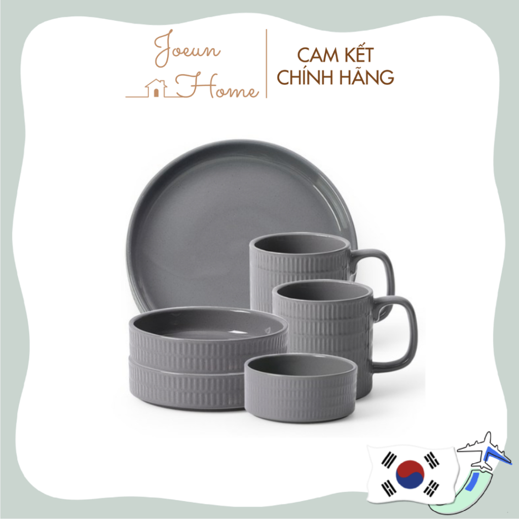 Bộ Cốc + Đĩa Đựng Đồ Ăn Bằng Sứ Martin Brunch Set 6 Món - 8 Combo Tùy Chọn - Hàng Chính Hãng Hàn Quốc
