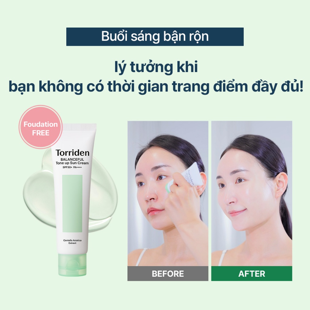 [Chỉ còn 195.3K sau khi áp voucher] Kem Chống Nắng Nâng Tông Tự Nhiên 60ml Torriden chính hãng