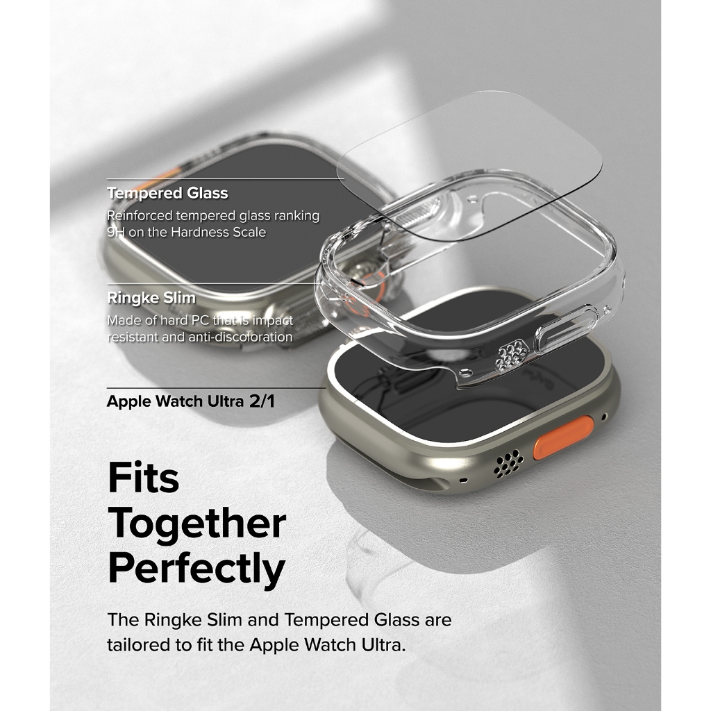 Ốp mặt đồng hồ RINGKE siêu nhẹ chống trầy xước thích hợp cho Apple Watch Ultra 2 Ultra