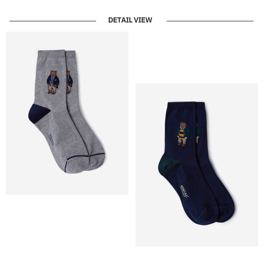 Vớ cổ cao WHOAU WHAYD4932A Steve 68% cotton 30% polyester 2% polyurethane thời trang