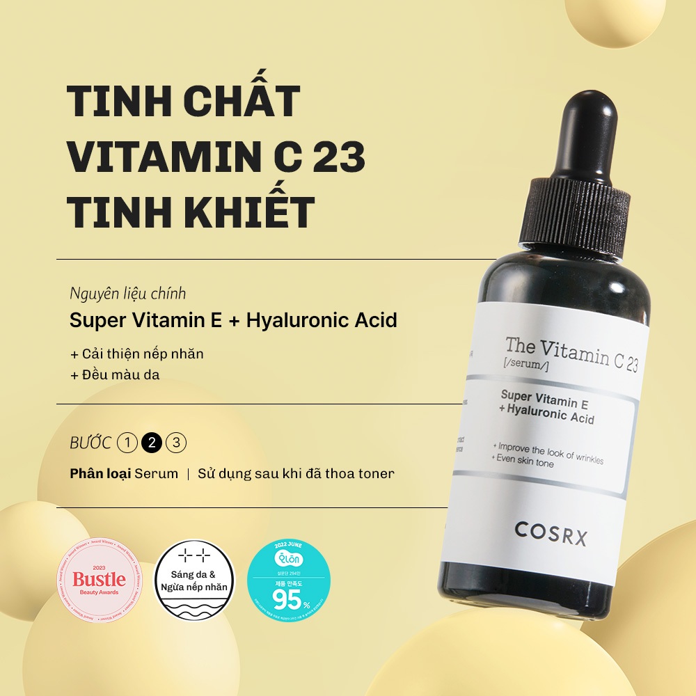 [COSRX OFFICIAL] Set serum ngày & đêm - RX Serum Niacinamiude 15 20ml + Serum Vitamin C23 20gr - Ngừa mụn, giảm nhờn và sáng da toàn diện