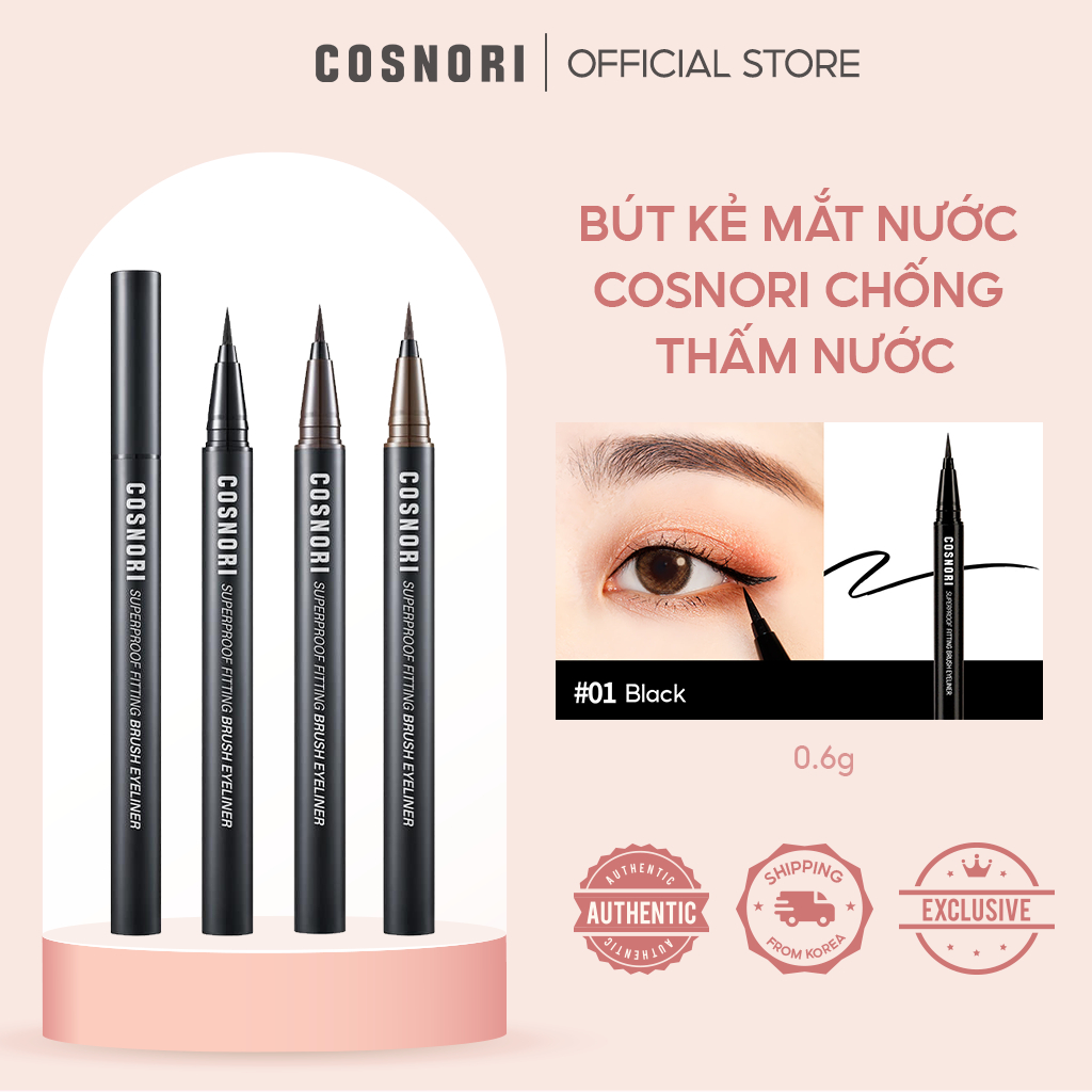 Bút kẻ mắt nước COSNORI chống thấm nước cho nét vẽ siêu mảnh lâu trôi 0.6g