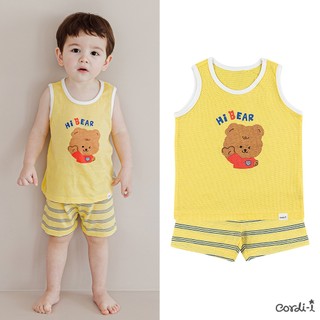 Cordi-i Bộ quần áo ba lỗ cotton cho bé trai bé gái V Bear Kids Short Tank Top Set (23SS)_CG150 chính hãng Cordi-i Hàn Quốc / thời trang trẻ em