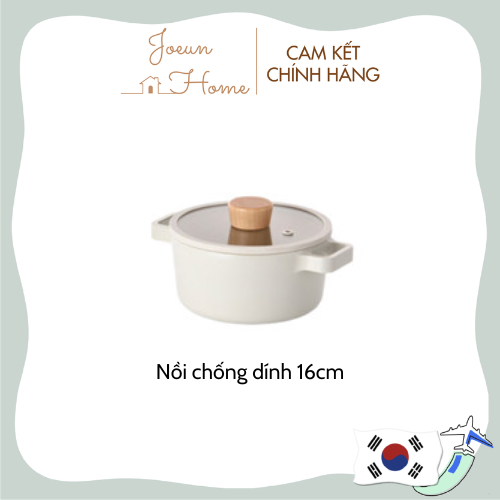 Nồi chống dính đáy từ FIKA NEOFLAM làm từ nhôm đúc phủ gốm nôi 16cm Hàn Quốc (màu trắng ngà)