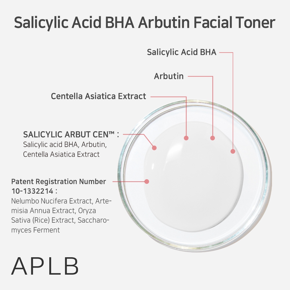 Toner Dưỡng Ẩm Giảm Mụn Trắng Da APLB Salicylic Acid BHA Arbutin Facial Toner 160ml