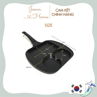 Chảo chống dính bếp từ 3 ngăn chiên trứng / bánh đa năng HANIL Hàn Quốc chất lượng cao [Nội Địa Hàn Quốc]