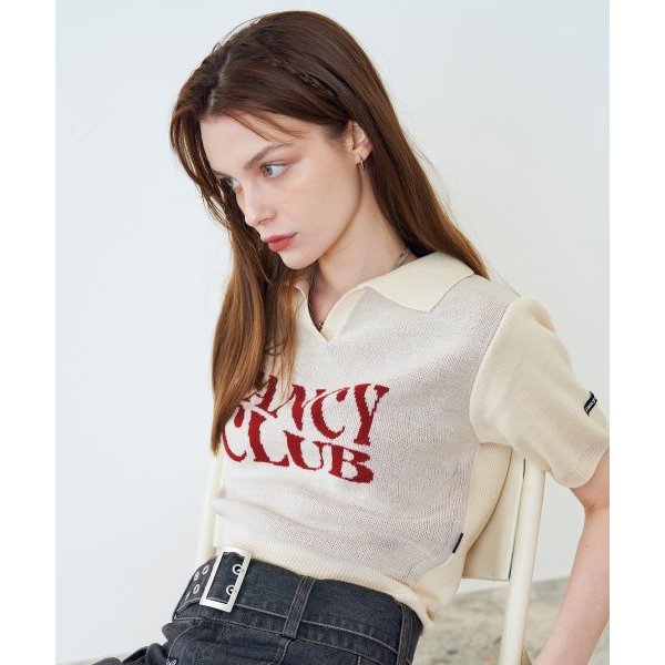 Áo Thun Dệt Kim Gợn Sóng Màu Ngà / Sản Phẩm Hàn Quốc Chính Hãng 100%