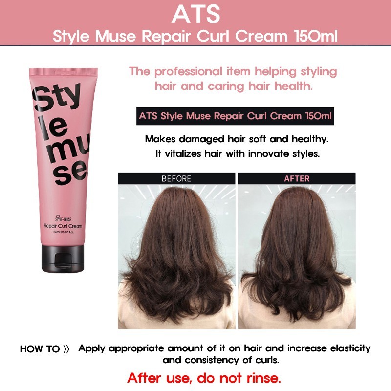 Kem tạo kiểu dành cho tóc xoăn ATS Stylemuse Repair Curl Cream 150ml / Reaction Oil 120ml /  Shine Spray 300ml / Shiny Holding Fixer 250ml / Heating Balm 120ml / Matt Holding Wax 100g / Hard Holding Wax 100
