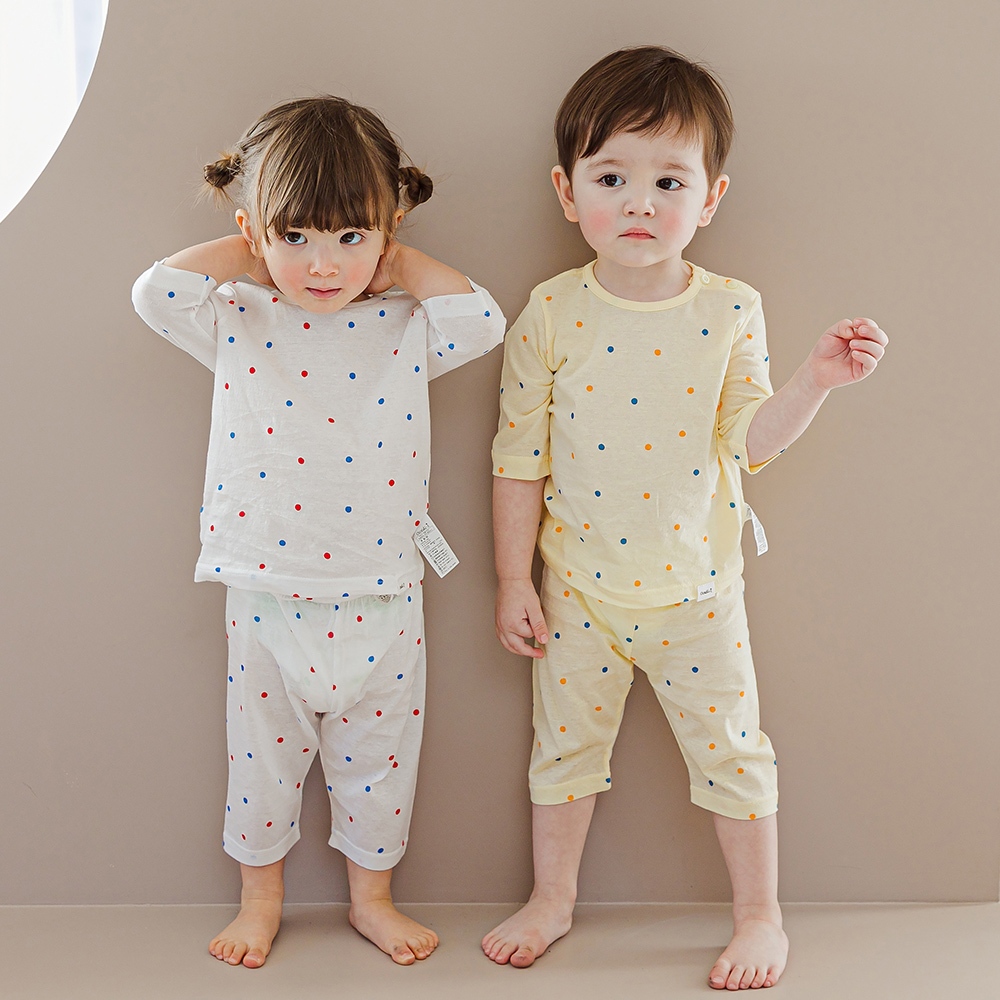 Bộ thun lửng cotton cao cấp cho bé Star Candy Three-quarter Pajamas _CE241 thương hiệu cordi-i Hàn Quốc / Thời trang Xuân Hè Cho Bé / Trang Phục Trẻ Em