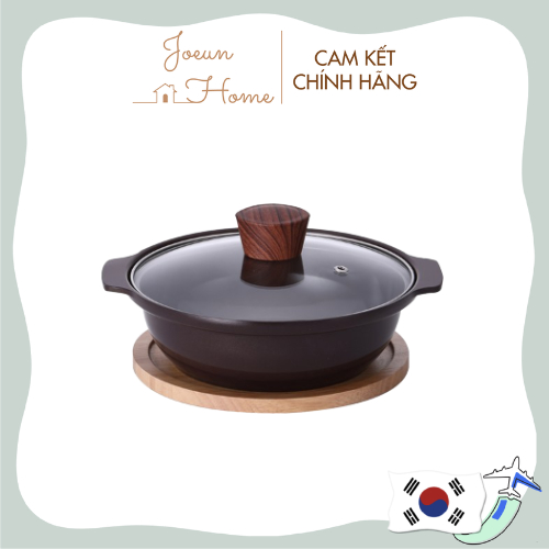 Bộ nồi đất đáy từ gốm sứ và bộ đế gỗ Kitchen Flower