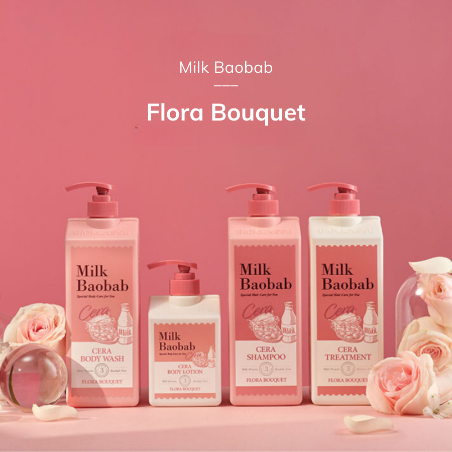 Sữa tắm, dầu gội/ dầu xả dưỡng ẩm hương nước hoa Milk Baobab Cera 1200ml