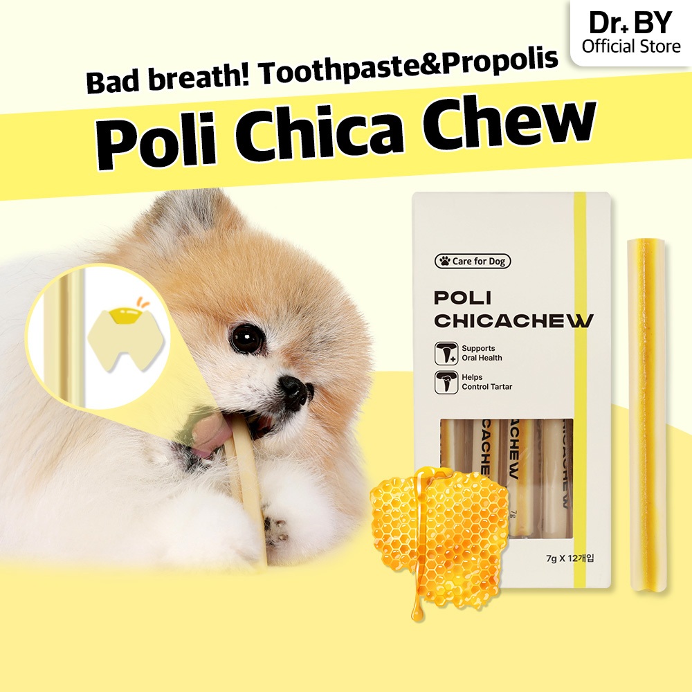 [Doctor By POLI DENTAL CHEW] Dog Dental Chew Gum Kem đánh răng hôi miệng Kem đánh răng miễn dịch keo