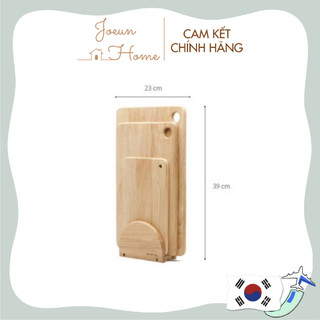 Thớt gỗ 3 loại cắt rau, thịt, cá kết hợp trang trí có chặn thớt đi kèm ACACIA Hàn Quốc