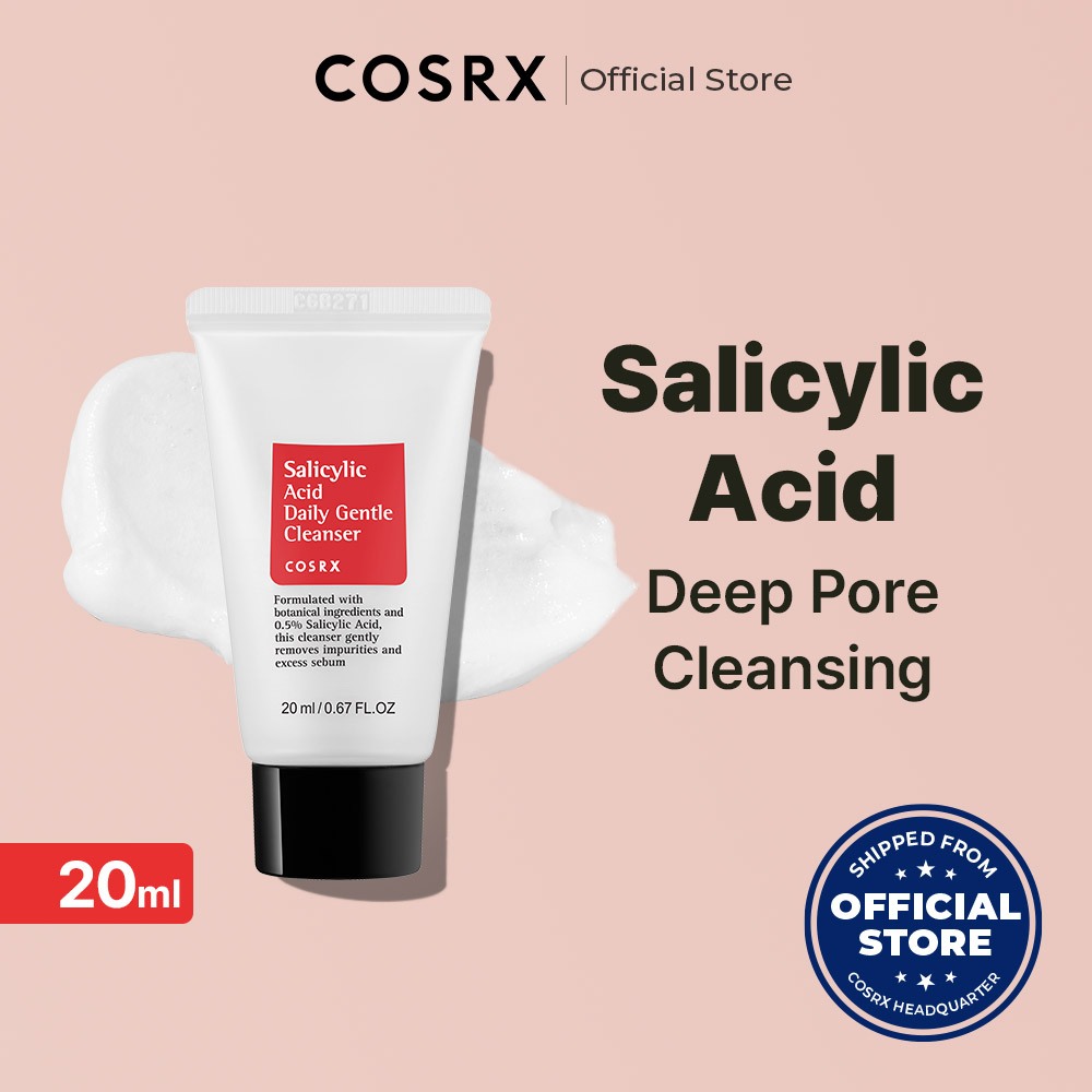 Sữa rửa mặt COSRX Salicylic Axit 0.5% 20ml làm sạch da/ giảm mụn chuyên dụng